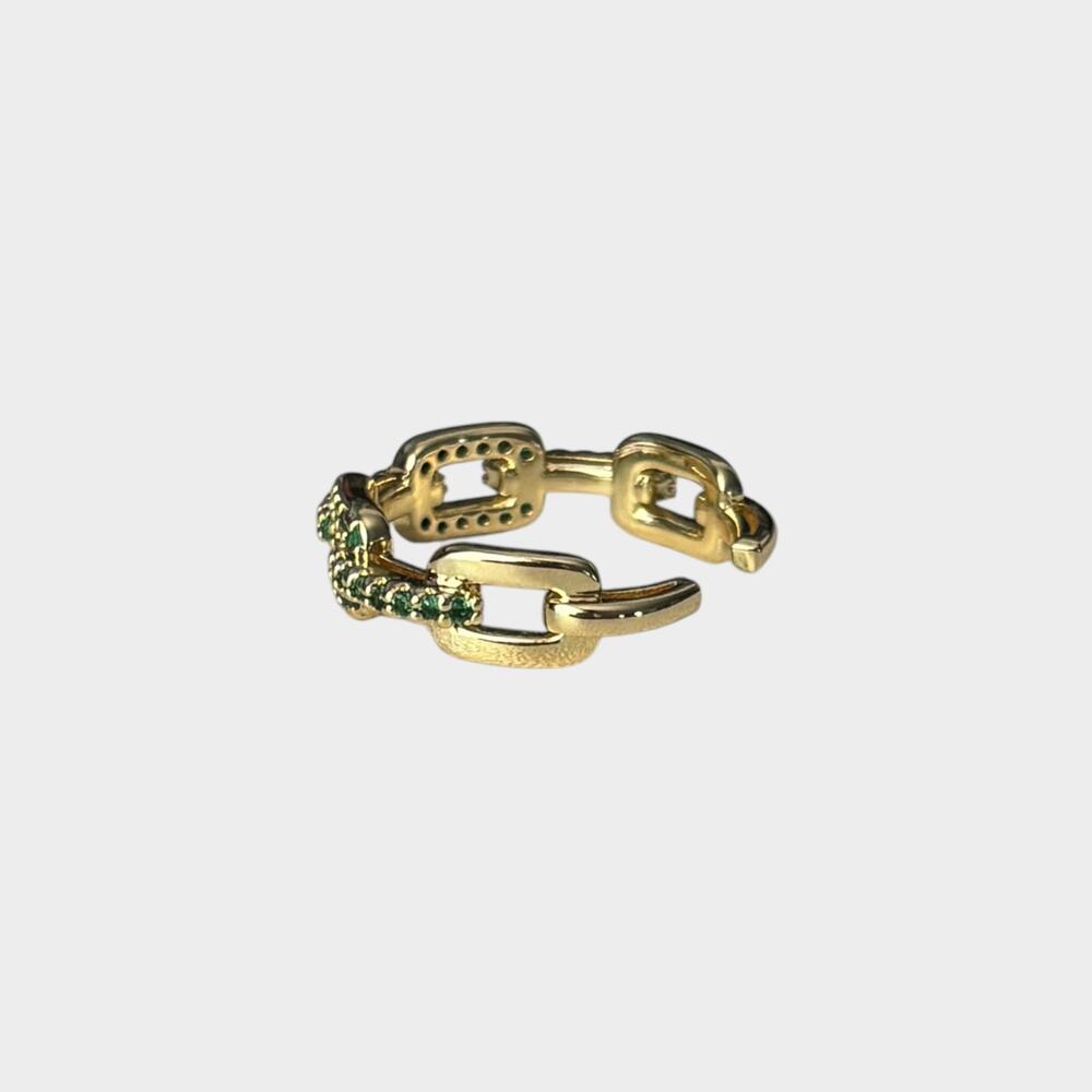 Emerald Green Adjustable Chain Ring - Picture 4 of 5